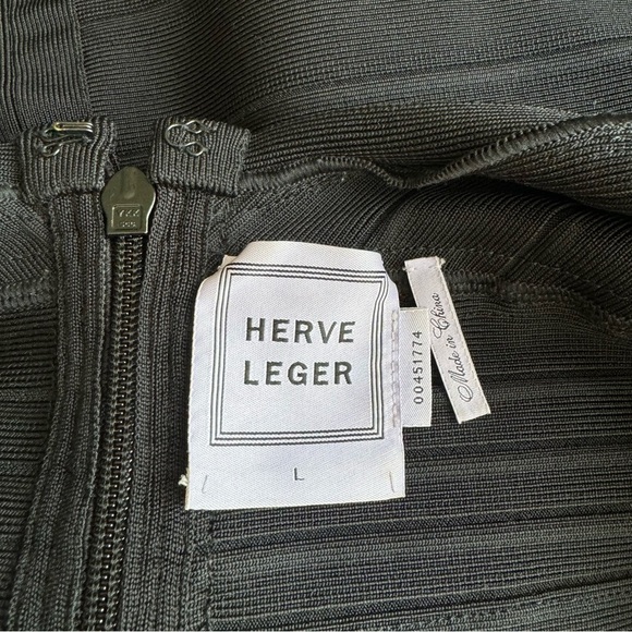 Hervé Léger Rebeca Peplum Bandage Dress Size Large - Picture 6 of 15